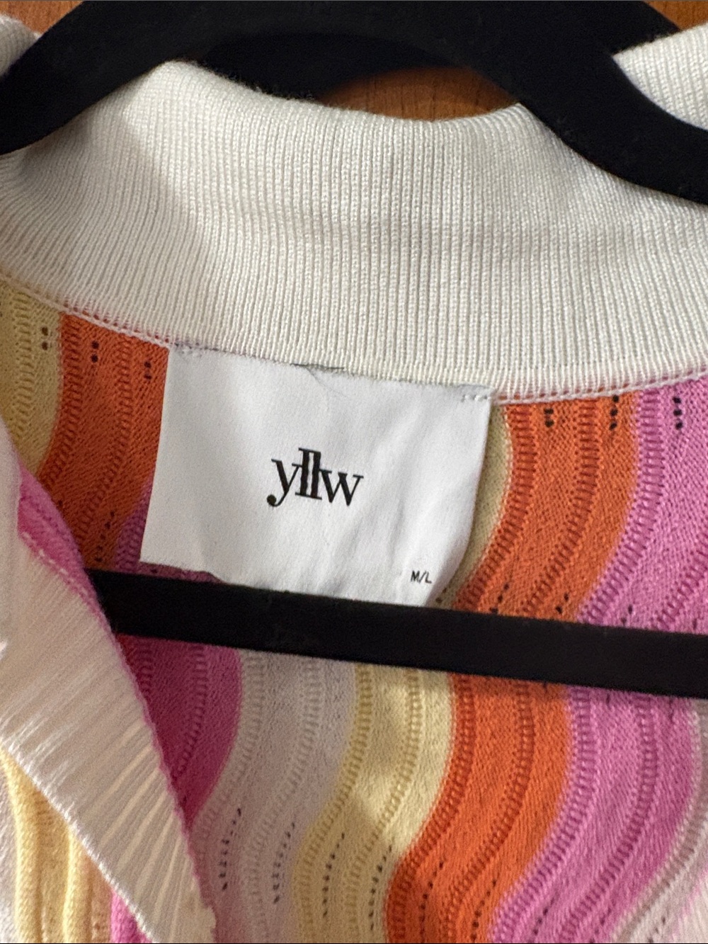 Y/We Wear Wave-Stripe Crewneck Sweater — Pink, Orange & Cream